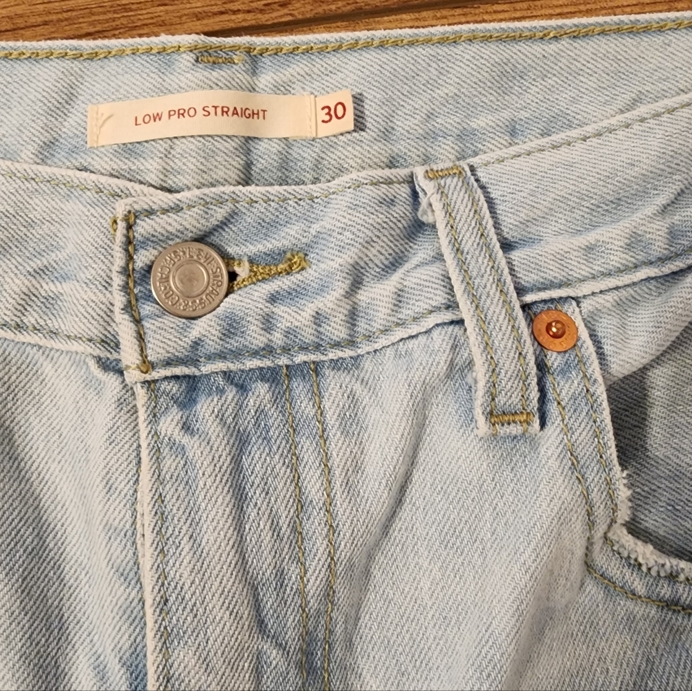 Levi's Distressed Blue Flare Jeans - Picture 6 of 10
